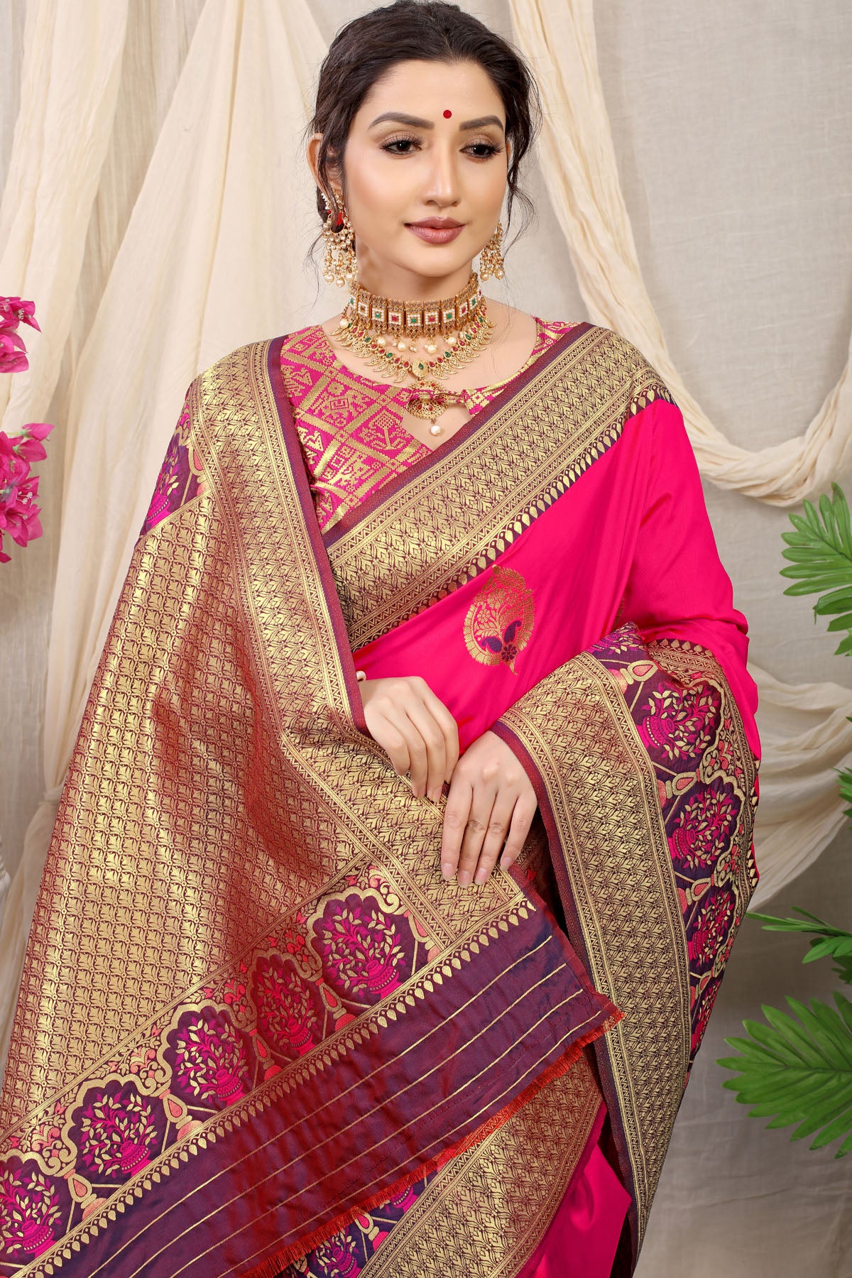 Jasmin Jacquard Pattern Kanchipuram Pure Silk Saree