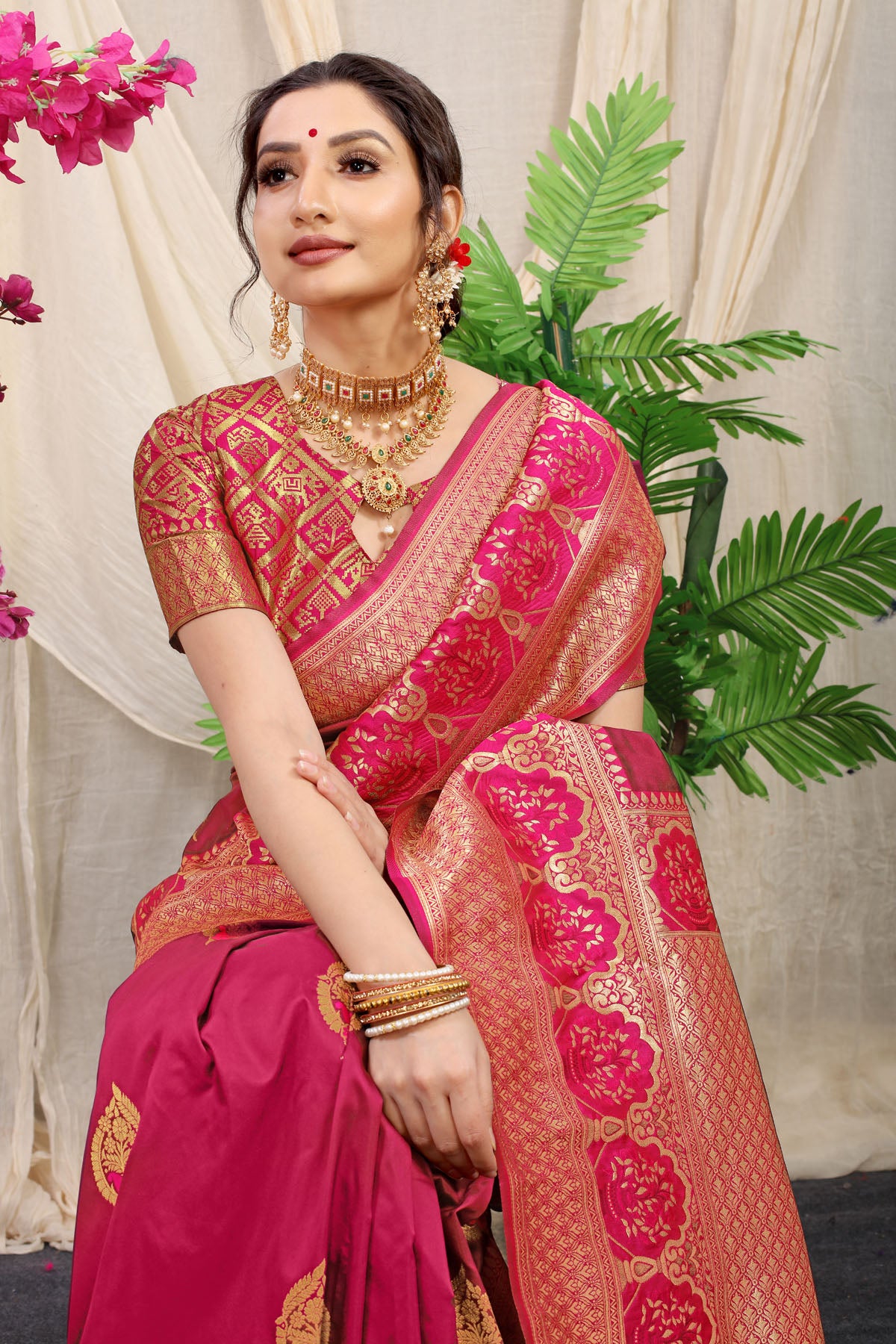 Jasmin Jacquard Pattern Kanchipuram Pure Silk Saree