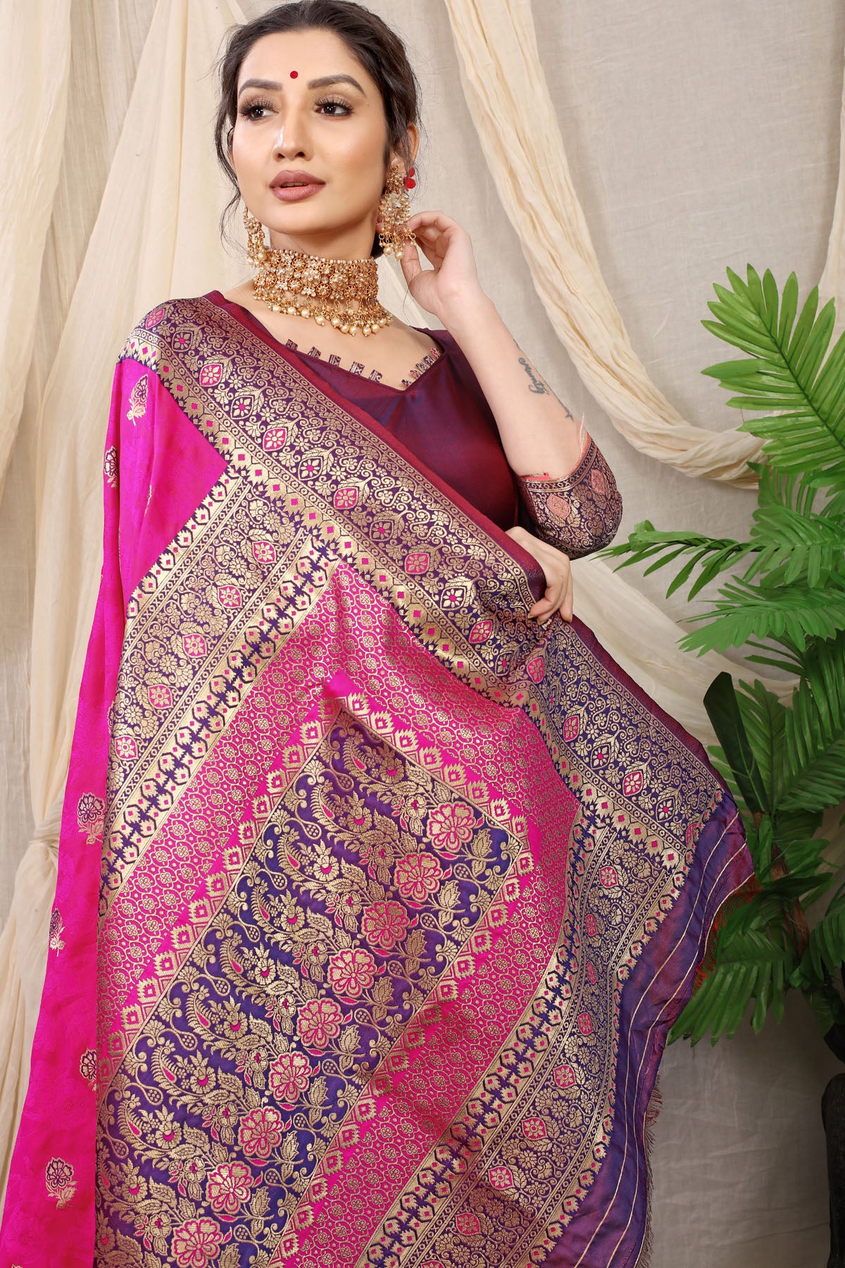 Kritika Jacquard Pattern Kanchipuram Pure Silk Saree