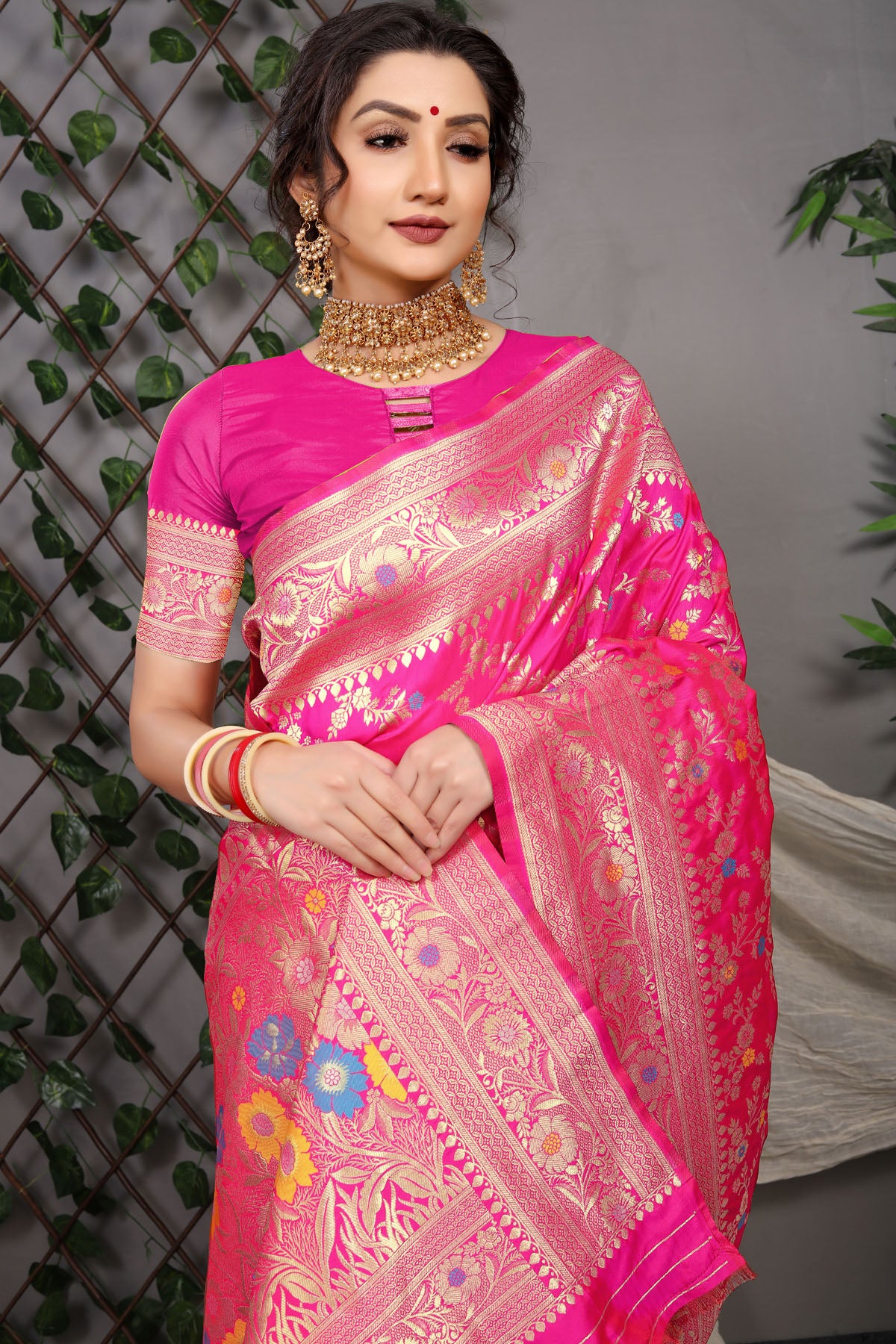 Sanaya Jacquard Pattern Kanchipuram Pure Silk Saree