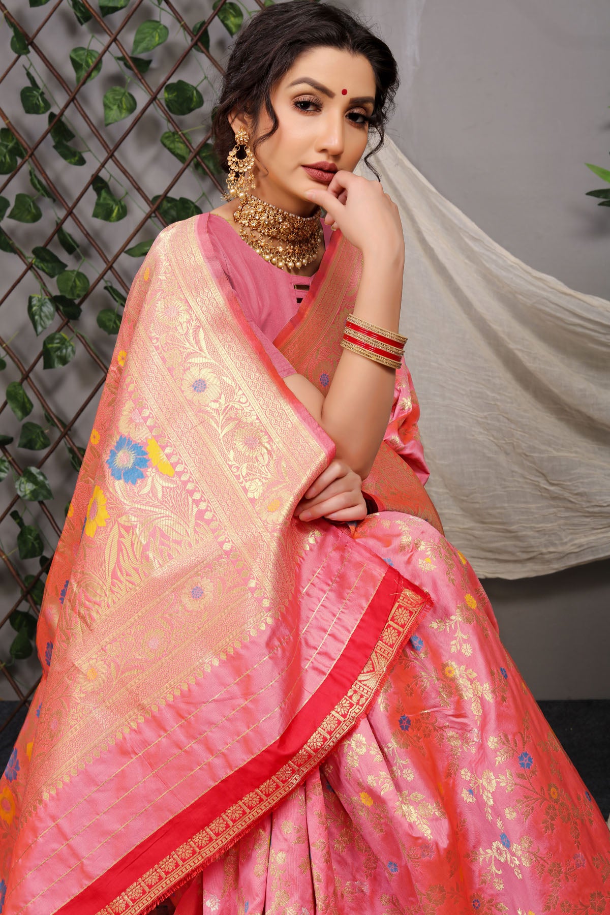 Sanaya Jacquard Pattern Kanchipuram Pure Silk Saree