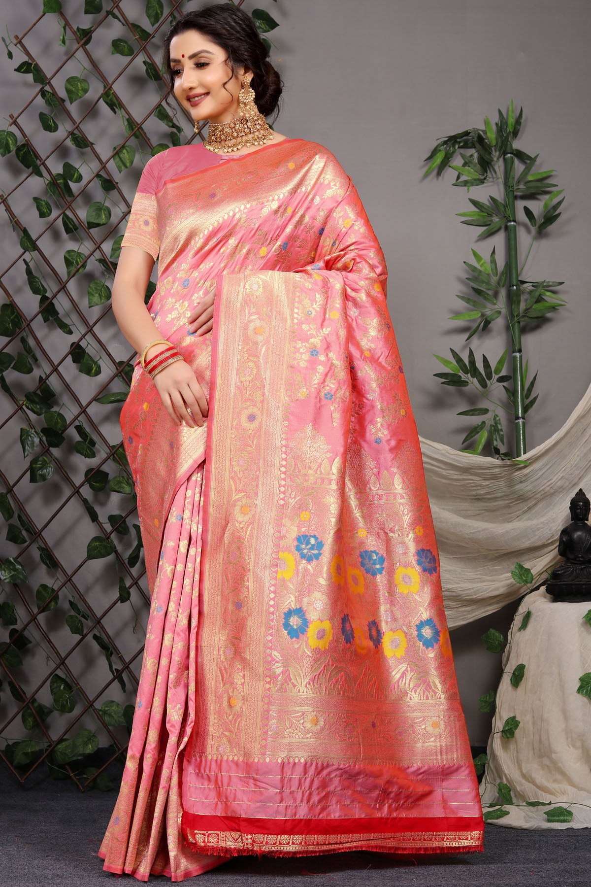 Sanaya Jacquard Pattern Kanchipuram Pure Silk Saree