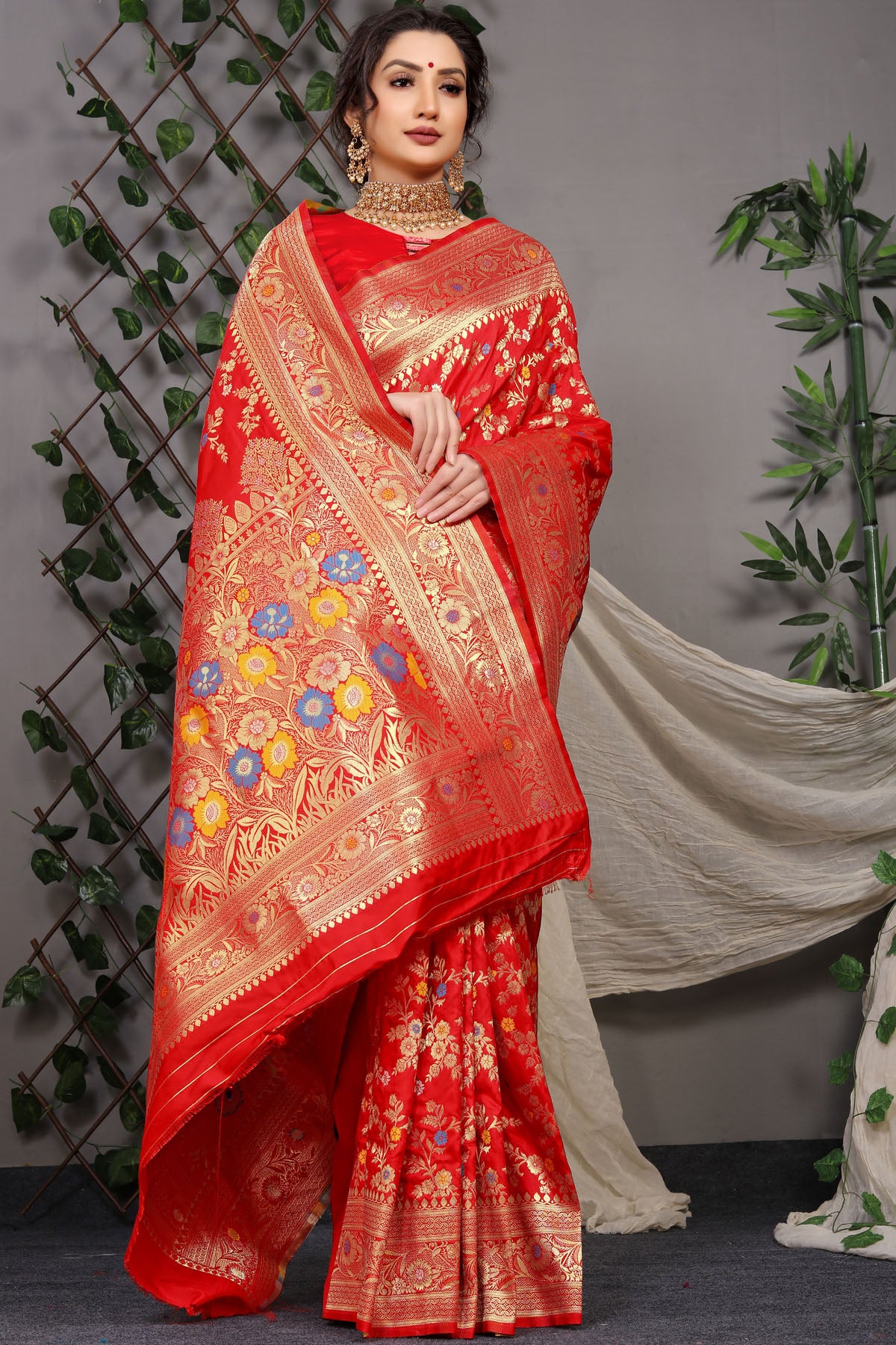 Sanaya Jacquard Pattern Kanchipuram Pure Silk Saree