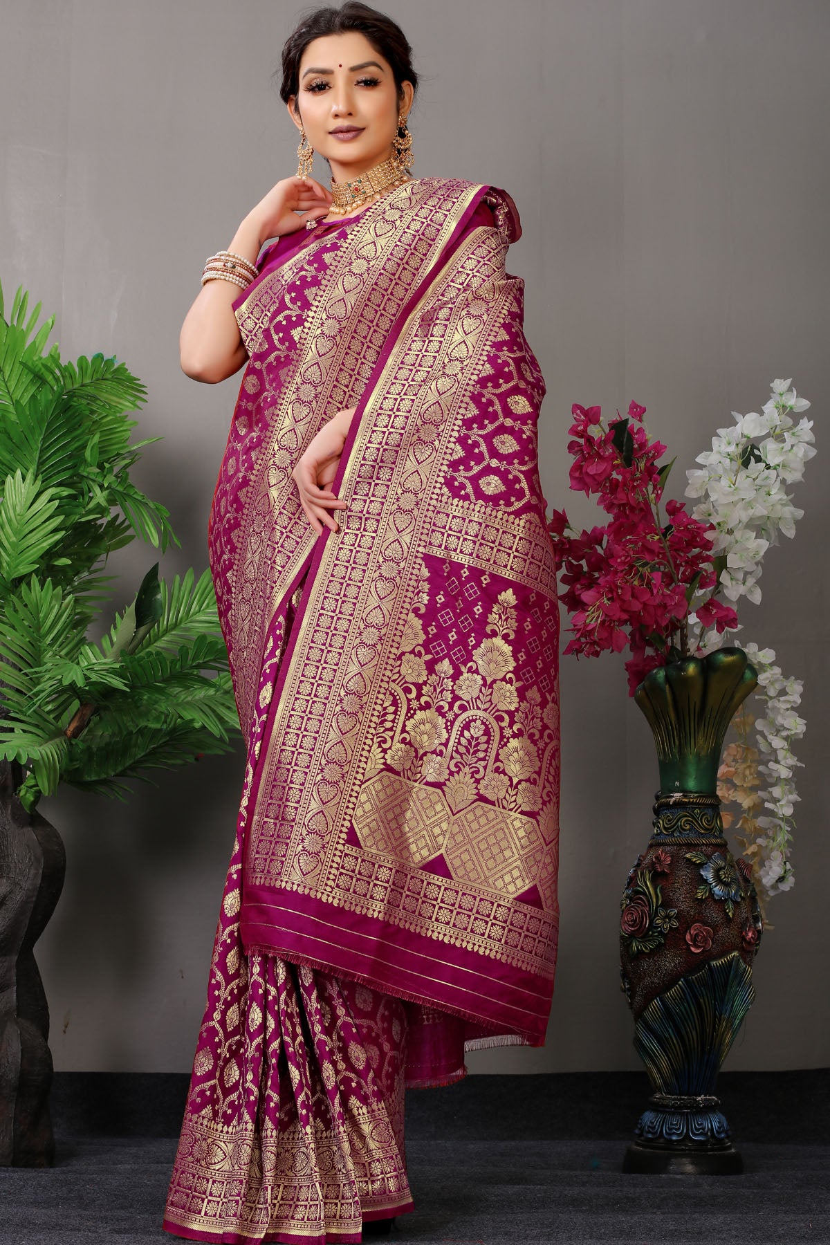 Mansi Jacquard Pattern Kanchipuram Pure Silk Saree
