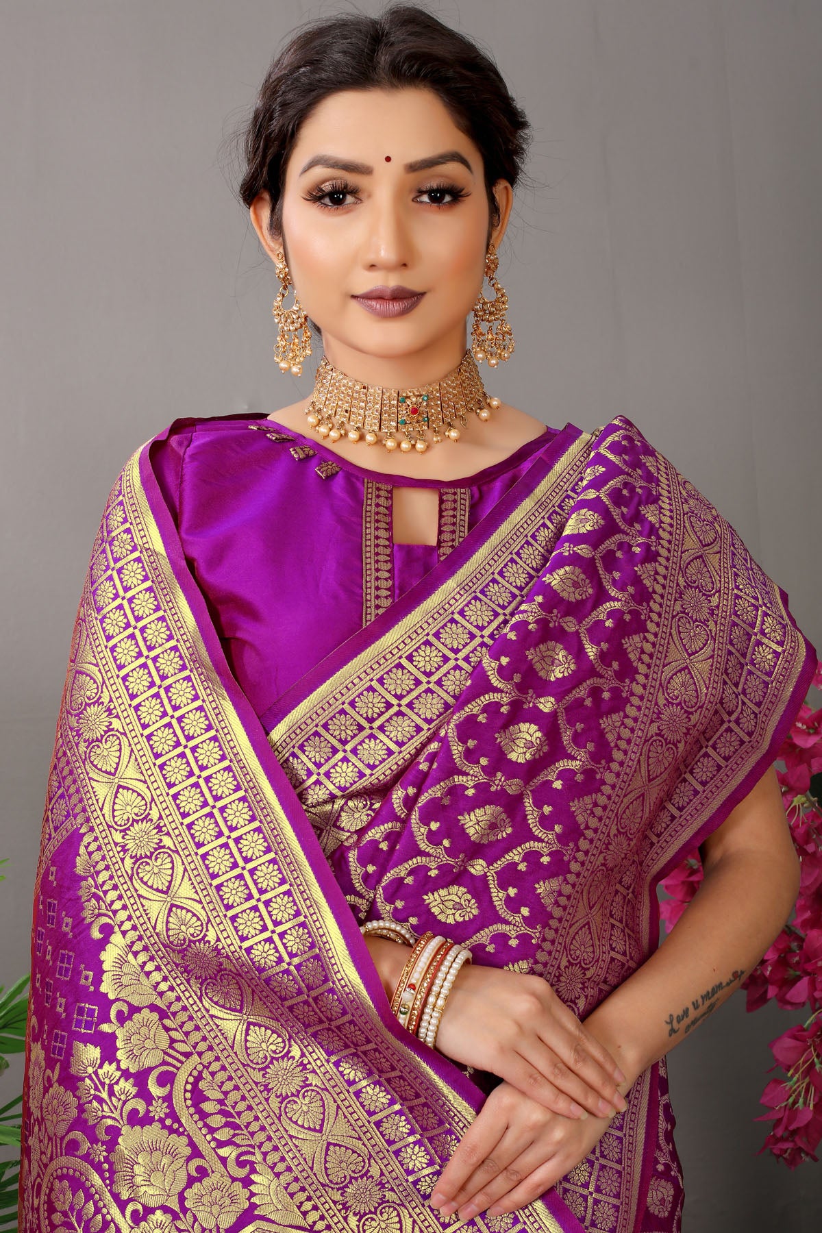 Mansi Jacquard Pattern Kanchipuram Pure Silk Saree