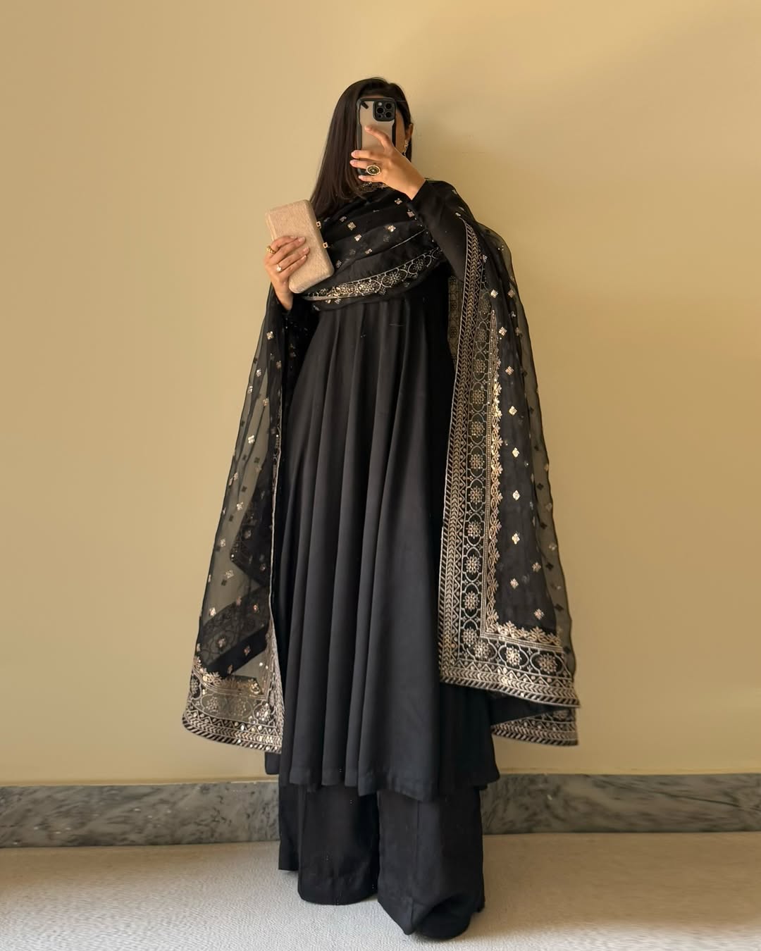 PRESENTING NEW BEAUTIFUL PURE FOX GEORGETTE FABRIC KURTA AND PENT WITH DUPPTA SET