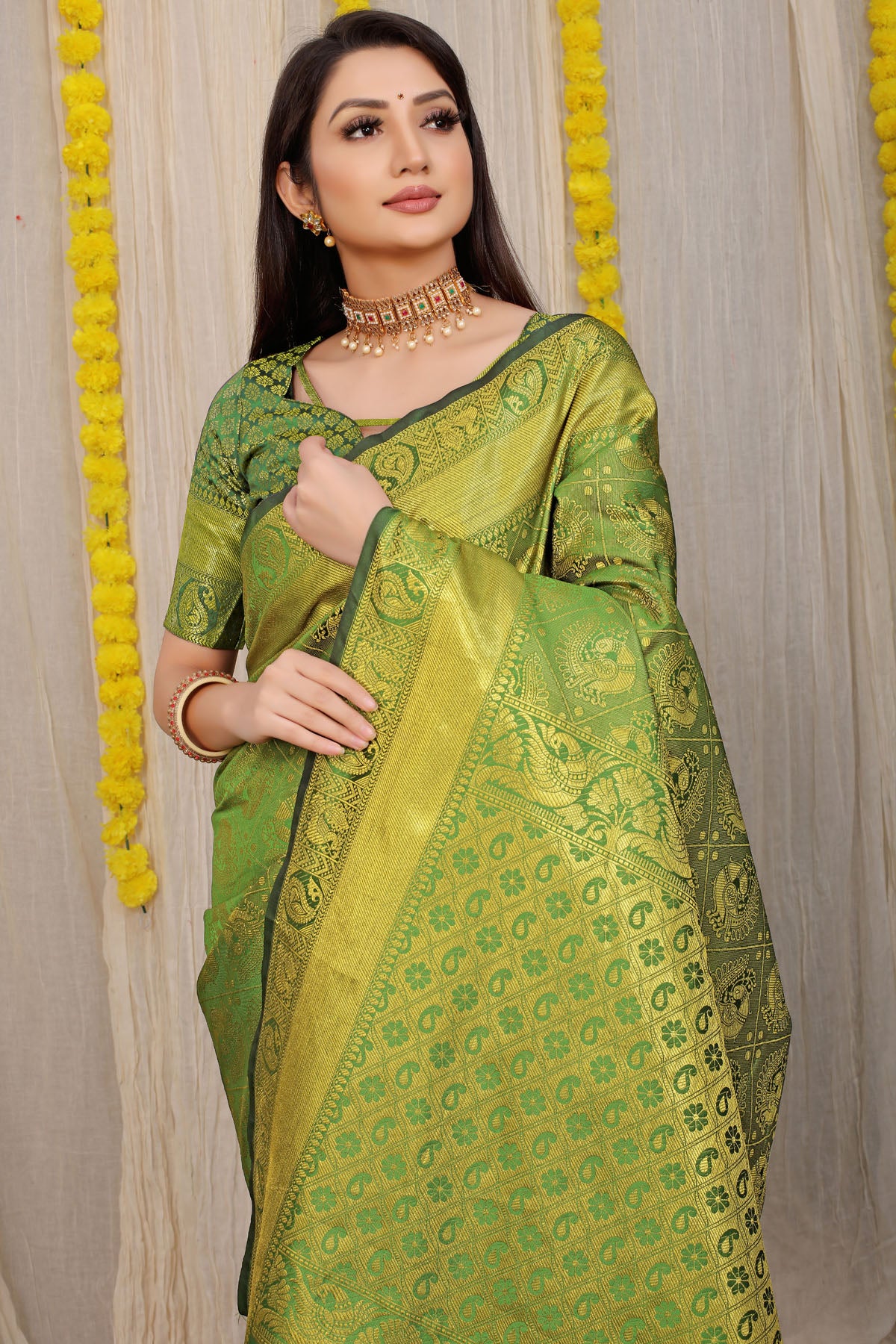 Vani Jacquard Pattern Kanchipuram Pure Silk Saree