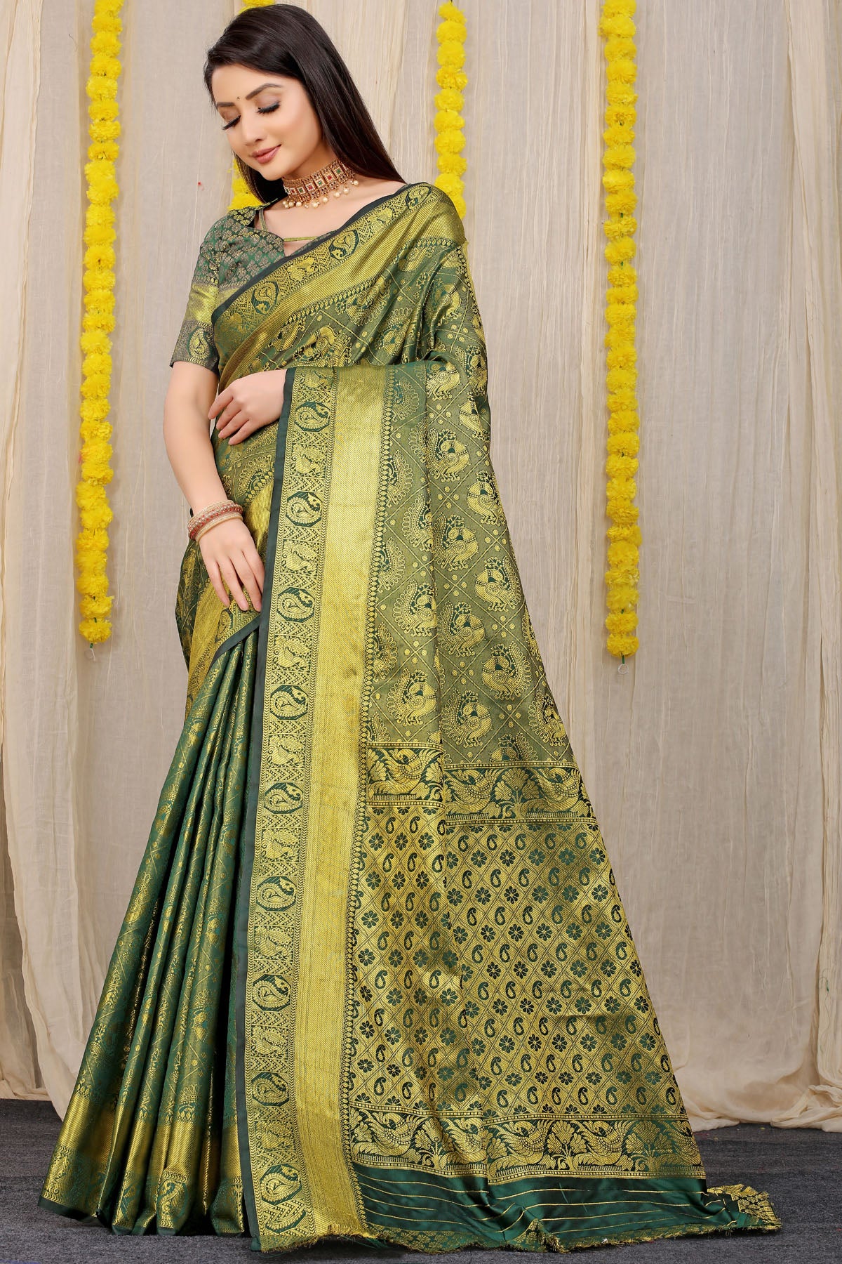 Vani Jacquard Pattern Kanchipuram Pure Silk Saree