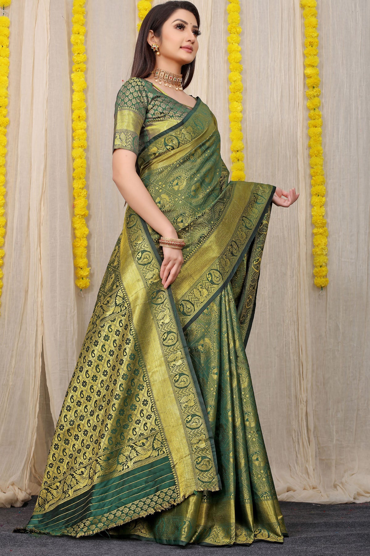 Vani Jacquard Pattern Kanchipuram Pure Silk Saree