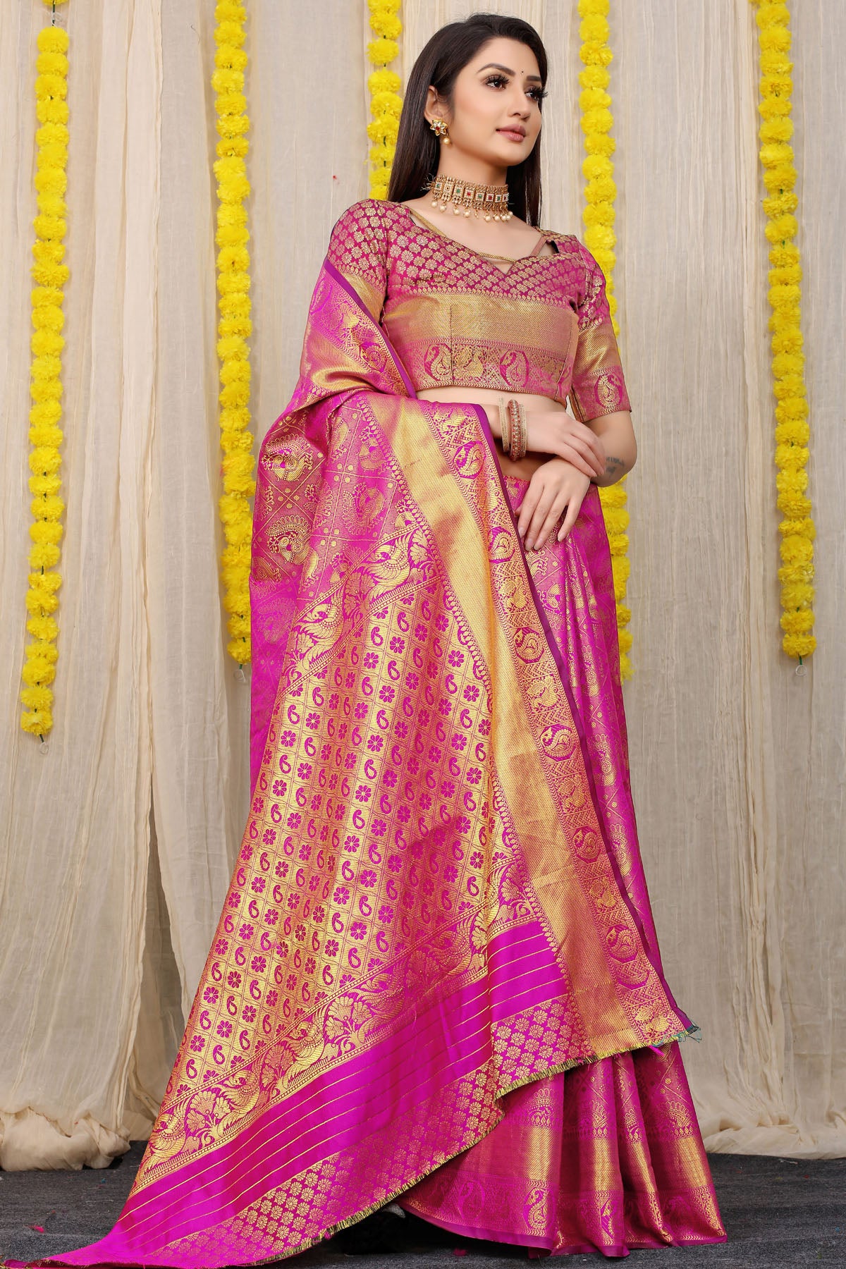 Vani Jacquard Pattern Kanchipuram Pure Silk Saree