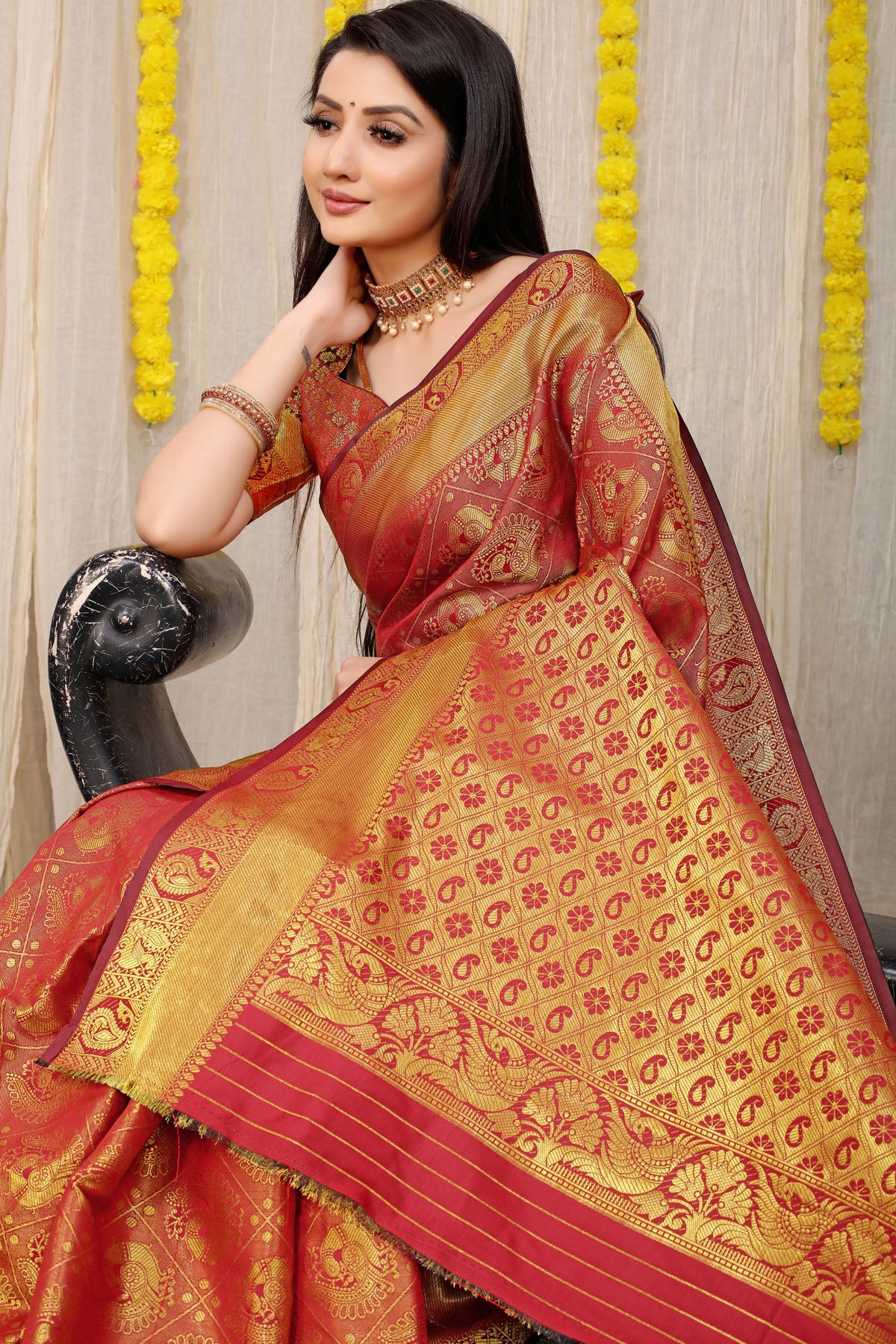 Vani Jacquard Pattern Kanchipuram Pure Silk Saree