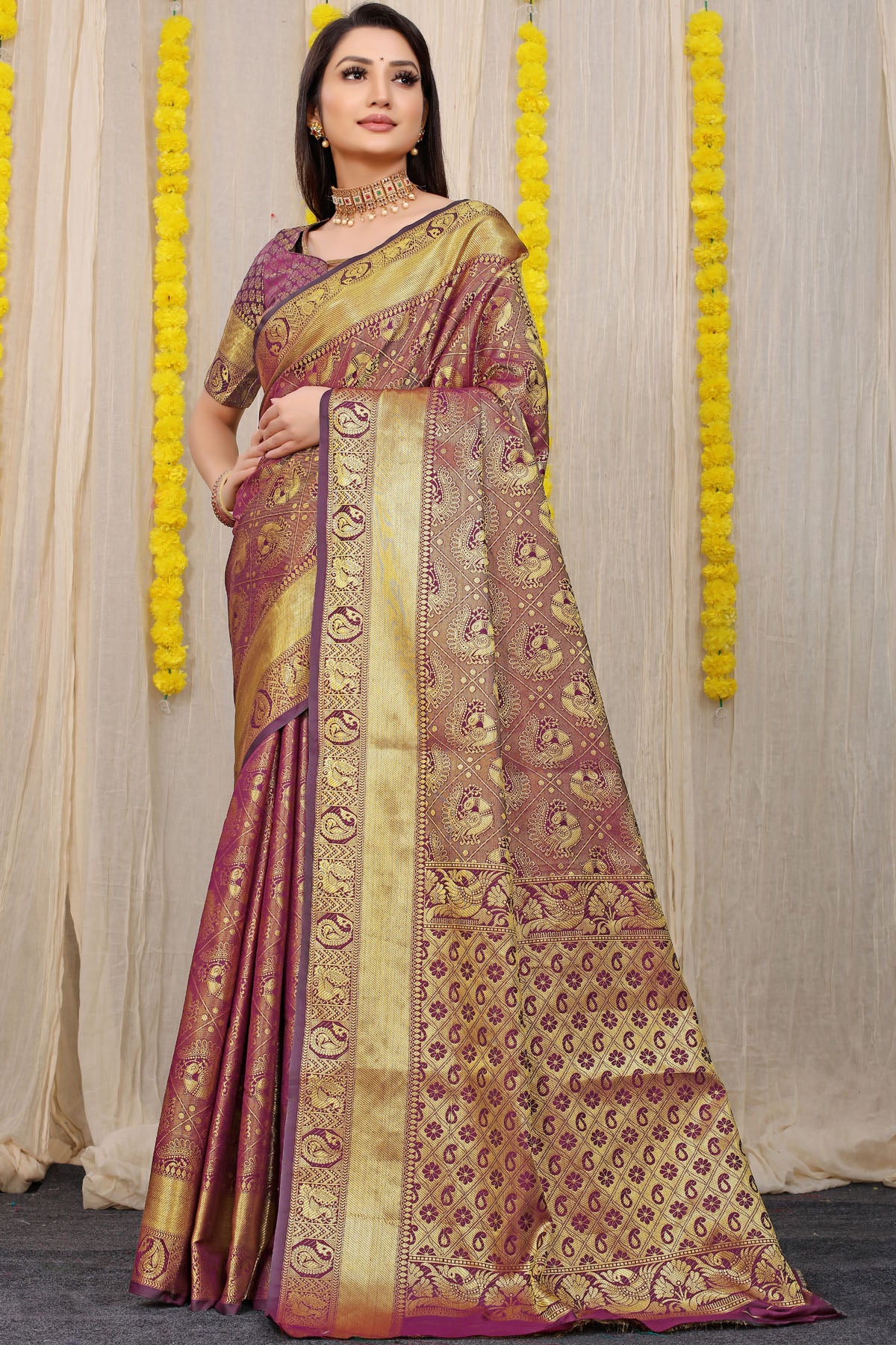 Vani Jacquard Pattern Kanchipuram Pure Silk Saree