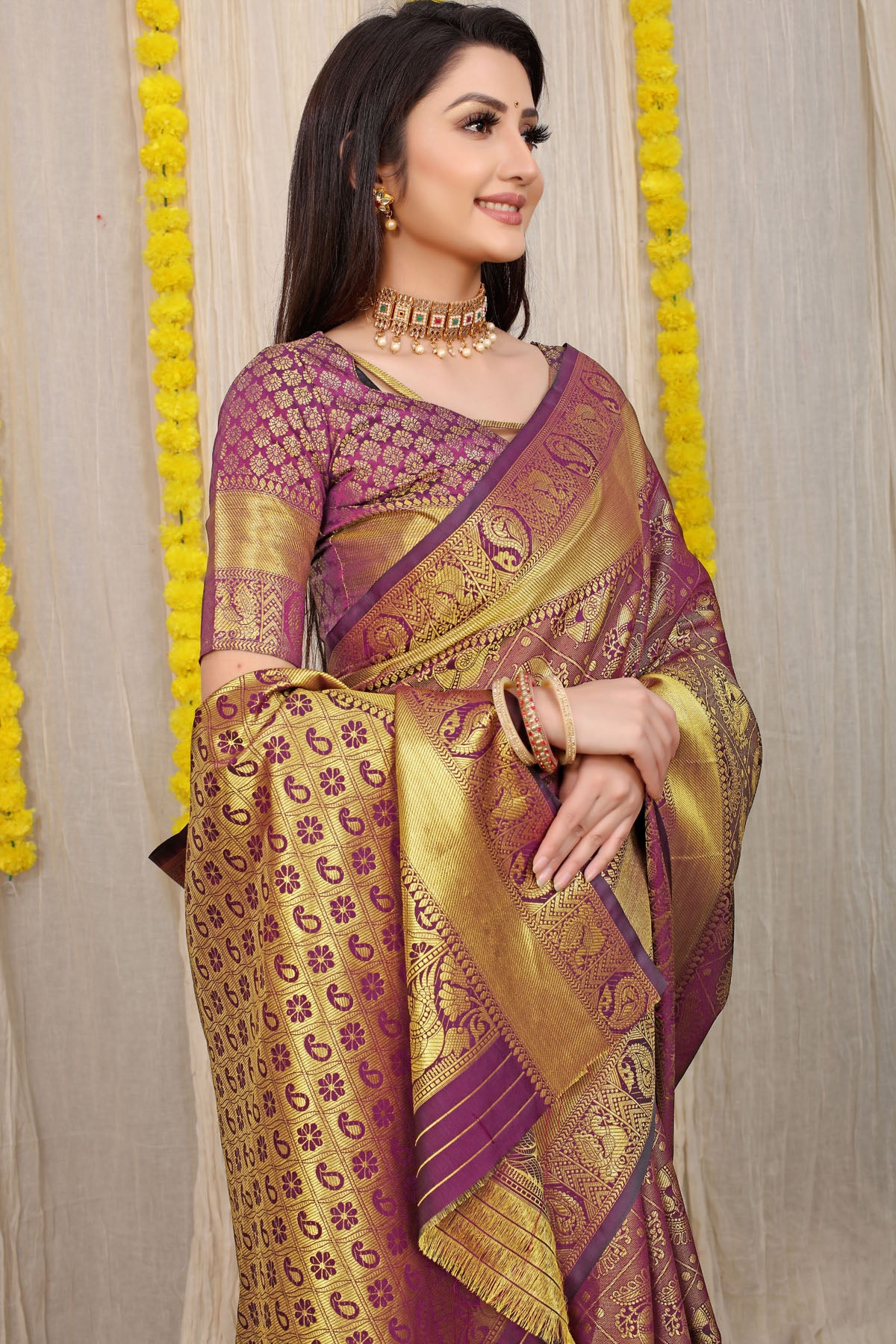 Vani Jacquard Pattern Kanchipuram Pure Silk Saree