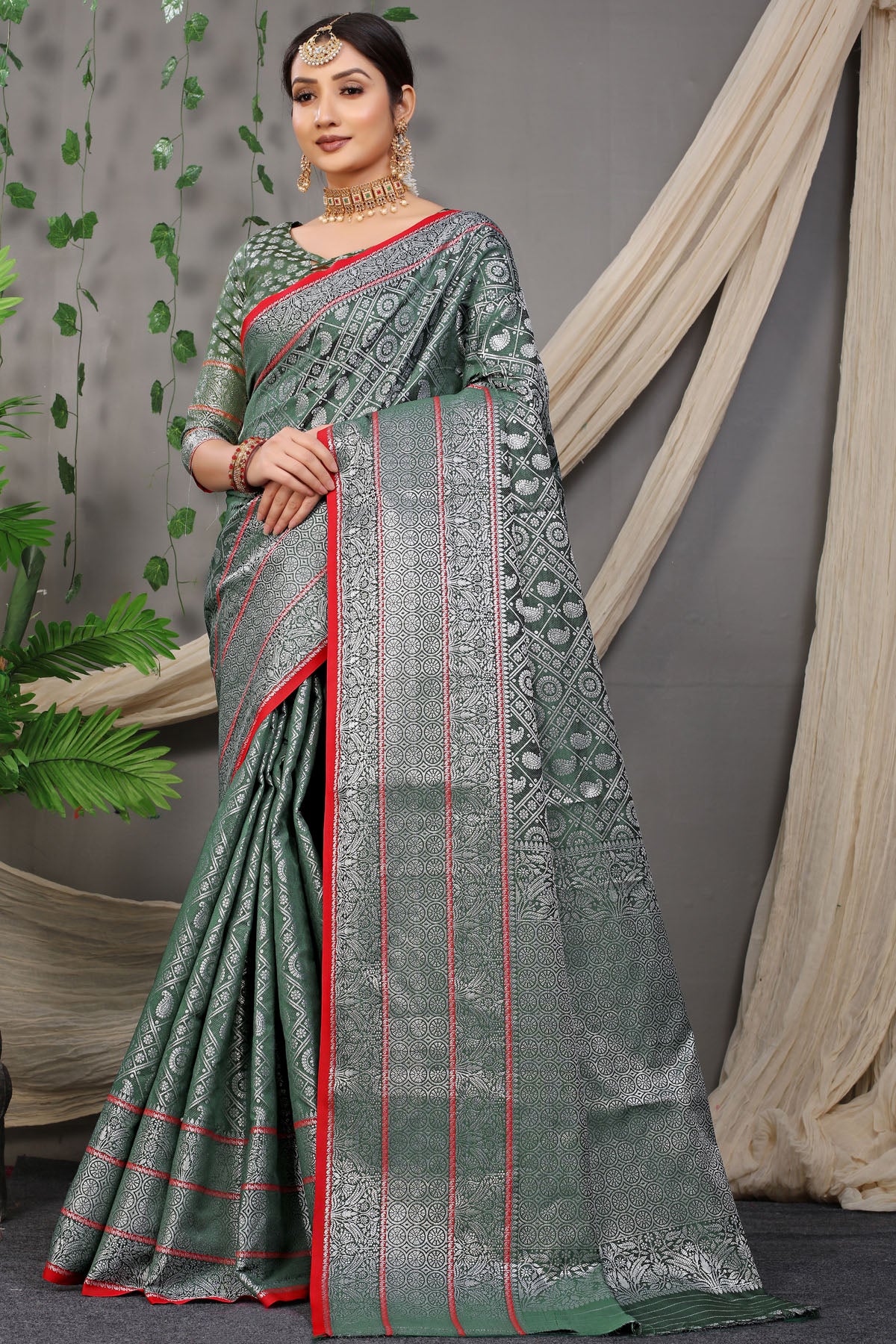 Rani Jacquard Pattern Kanchipuram Pure Silk Saree