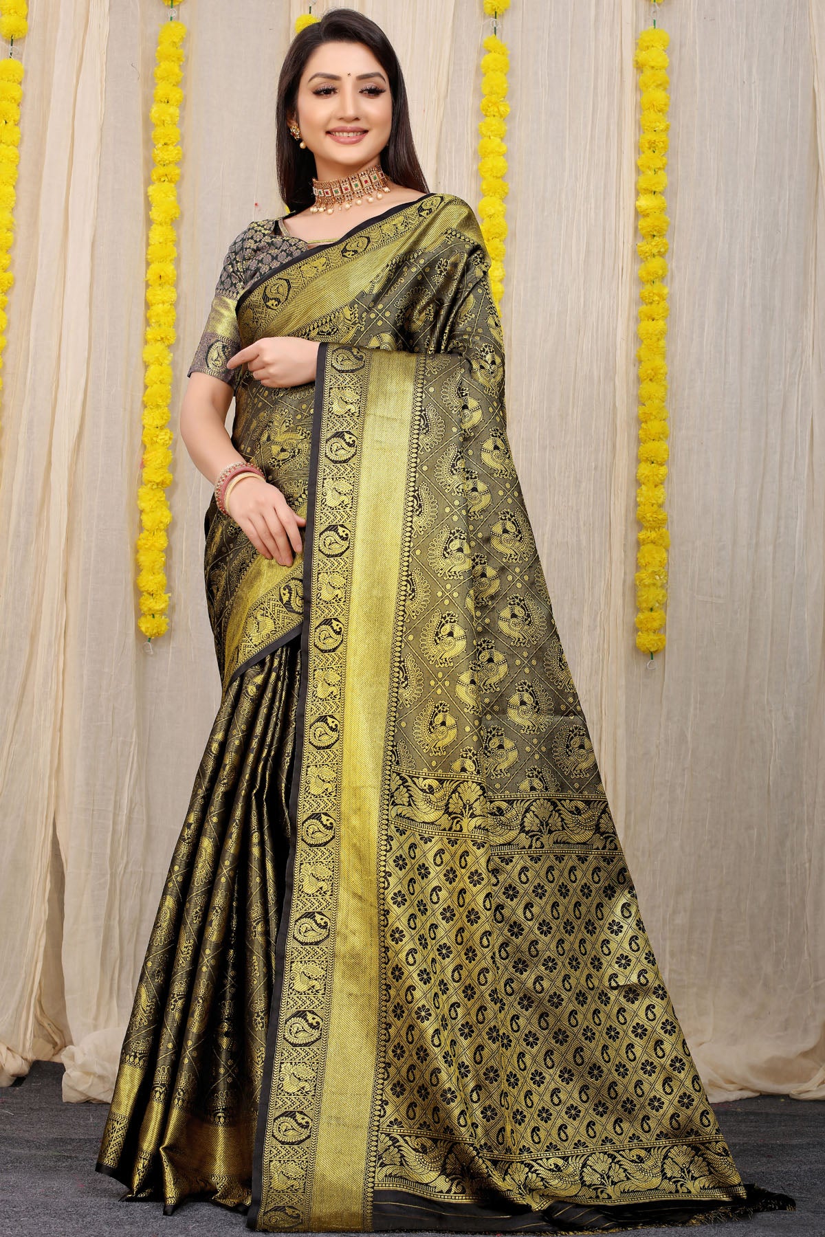 Vani Jacquard Pattern Kanchipuram Pure Silk Saree