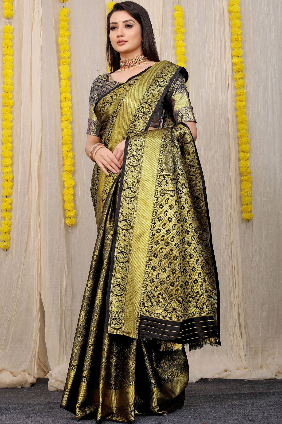 Vani Jacquard Pattern Kanchipuram Pure Silk Saree