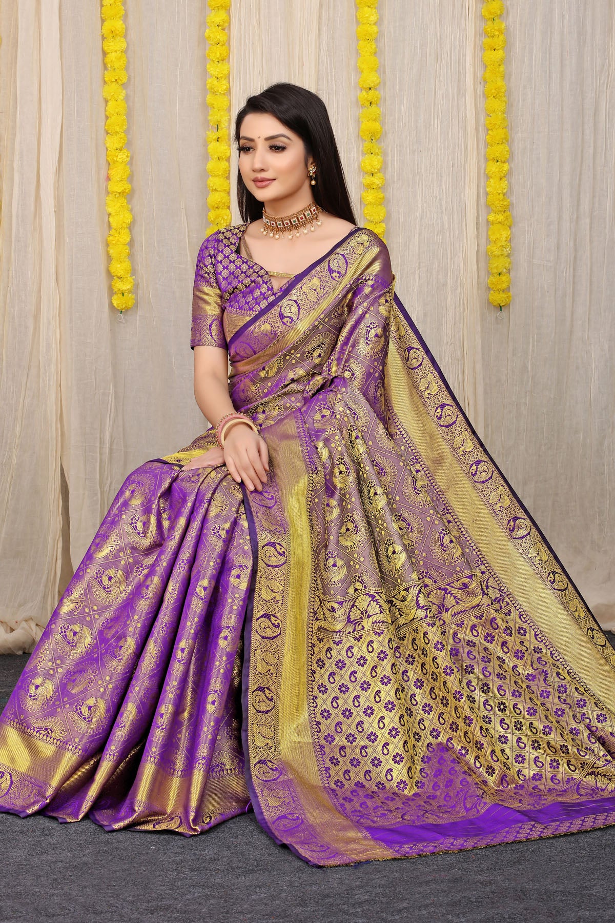 Vani Jacquard Pattern Kanchipuram Pure Silk Saree