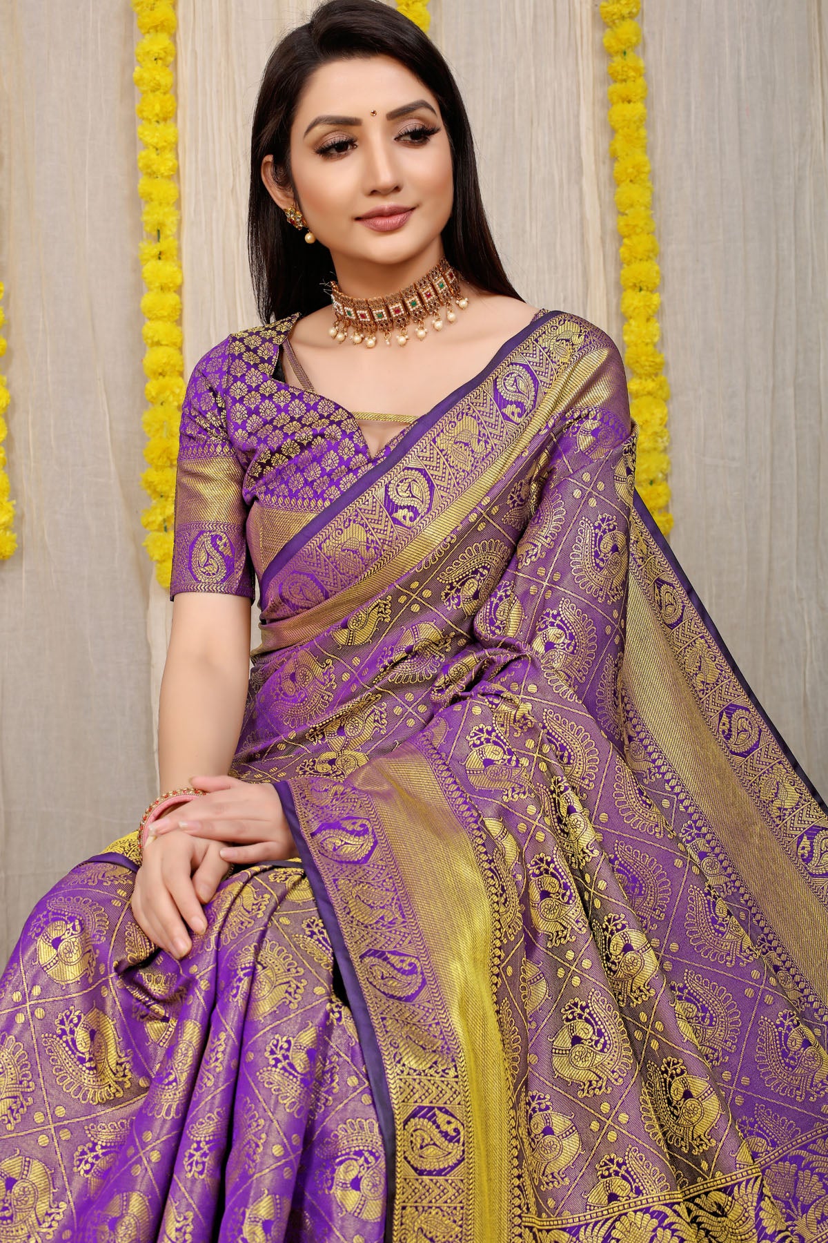 Vani Jacquard Pattern Kanchipuram Pure Silk Saree
