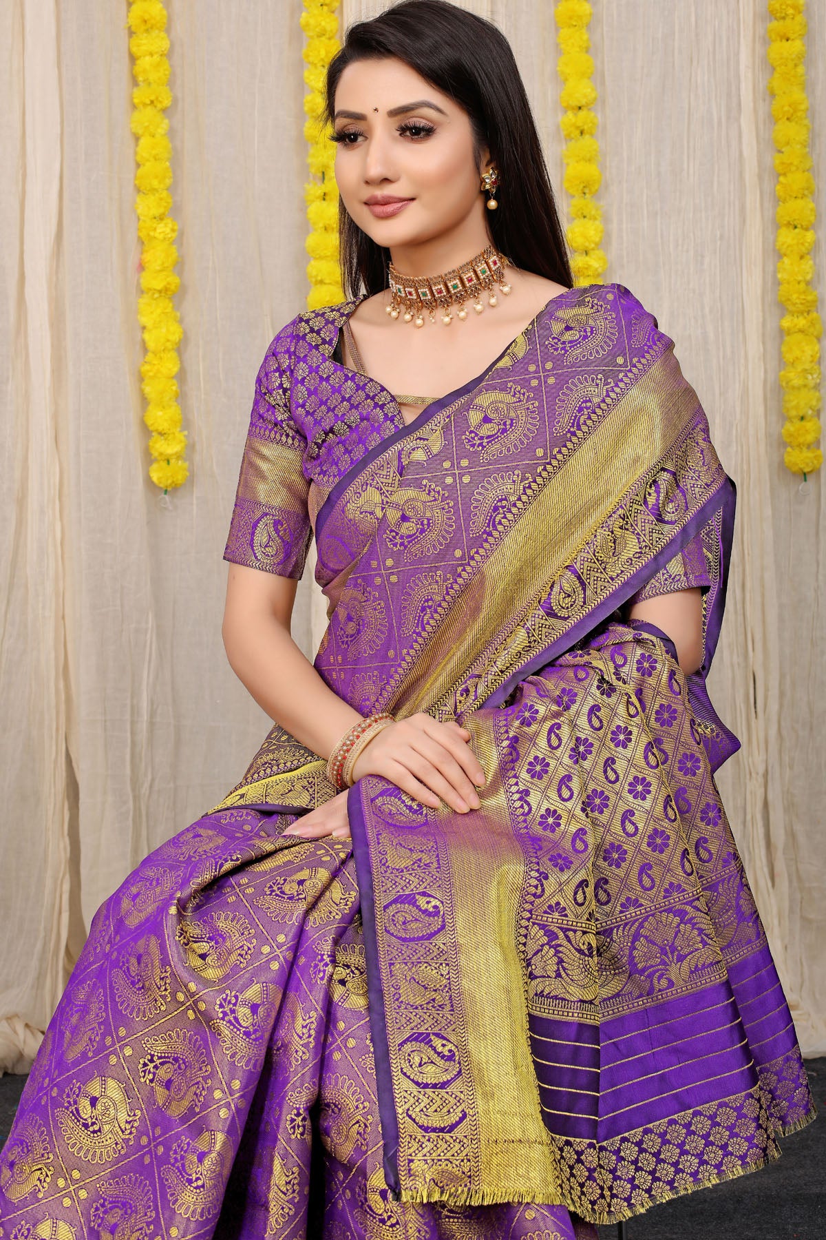 Vani Jacquard Pattern Kanchipuram Pure Silk Saree