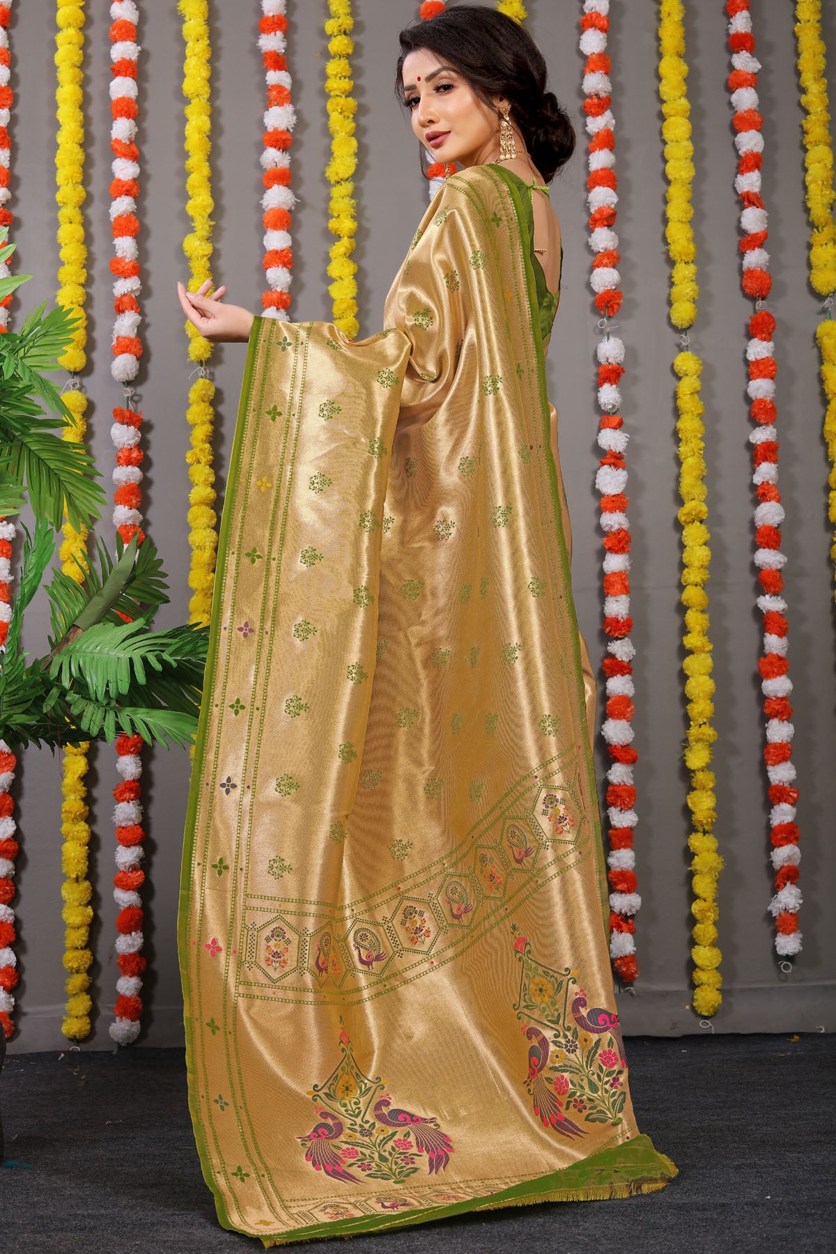 Carmine Pure Zari Jacquard Kanjivaram Silk Saree