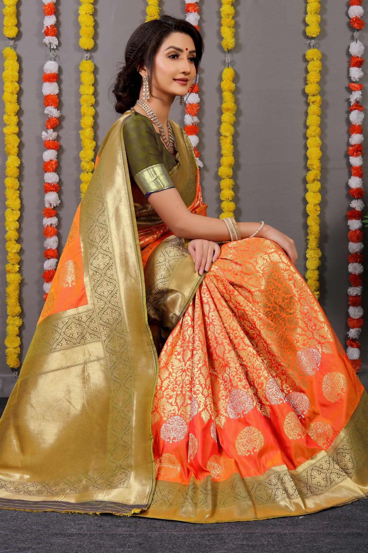 Mayuri Jacquard Pattern Kanchipuram Pure Silk Saree