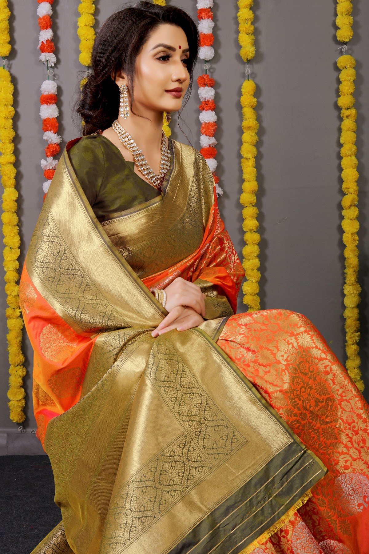 Mayuri Jacquard Pattern Kanchipuram Pure Silk Saree