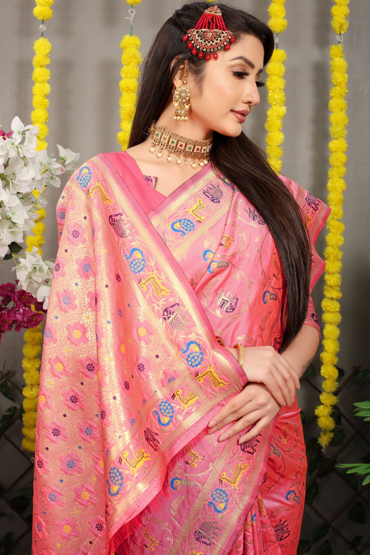 Rehana Shot Jacquard Pure Zari Kanjivaram Silk Saree