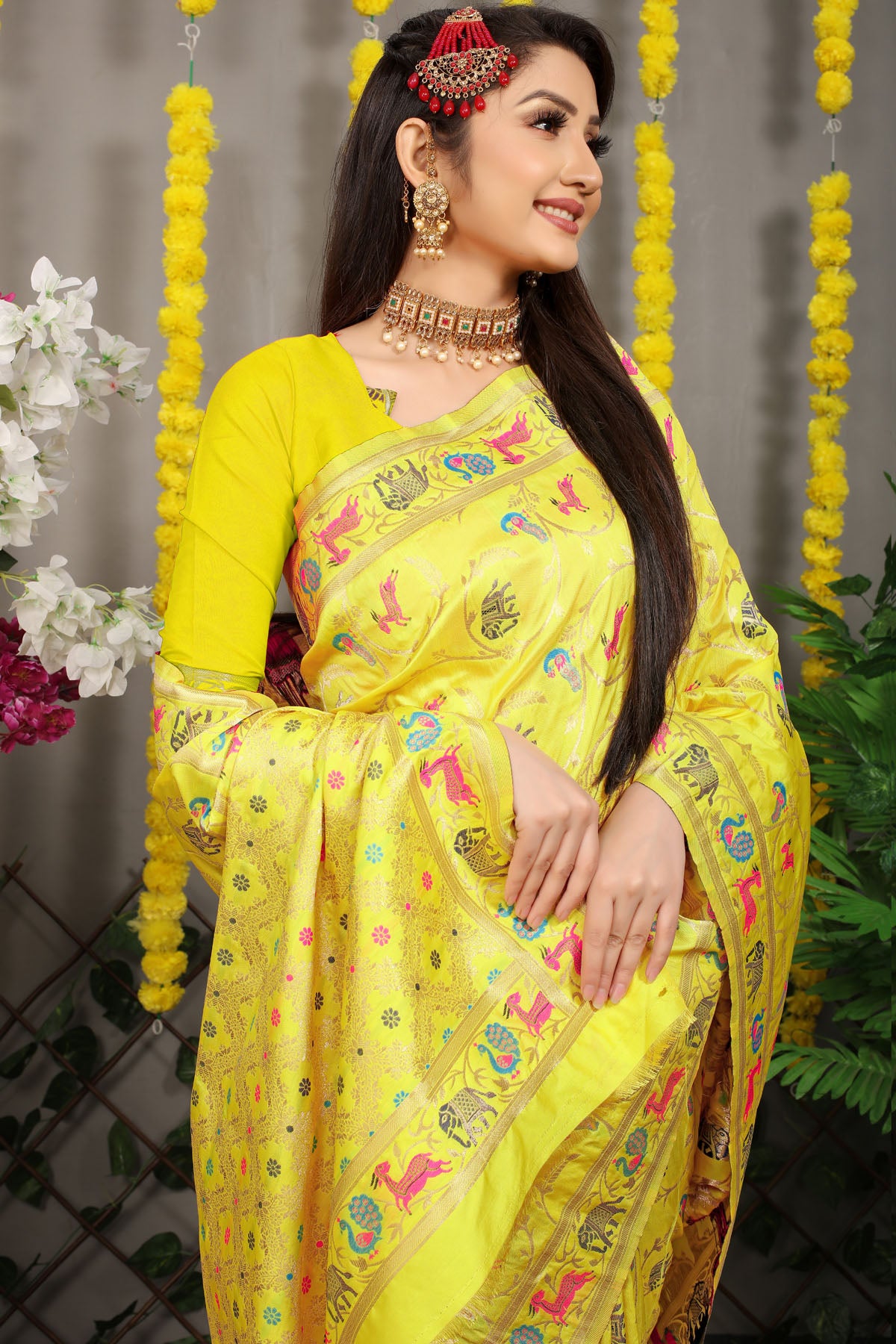 Rehana Shot Jacquard Pure Zari Kanjivaram Silk Saree