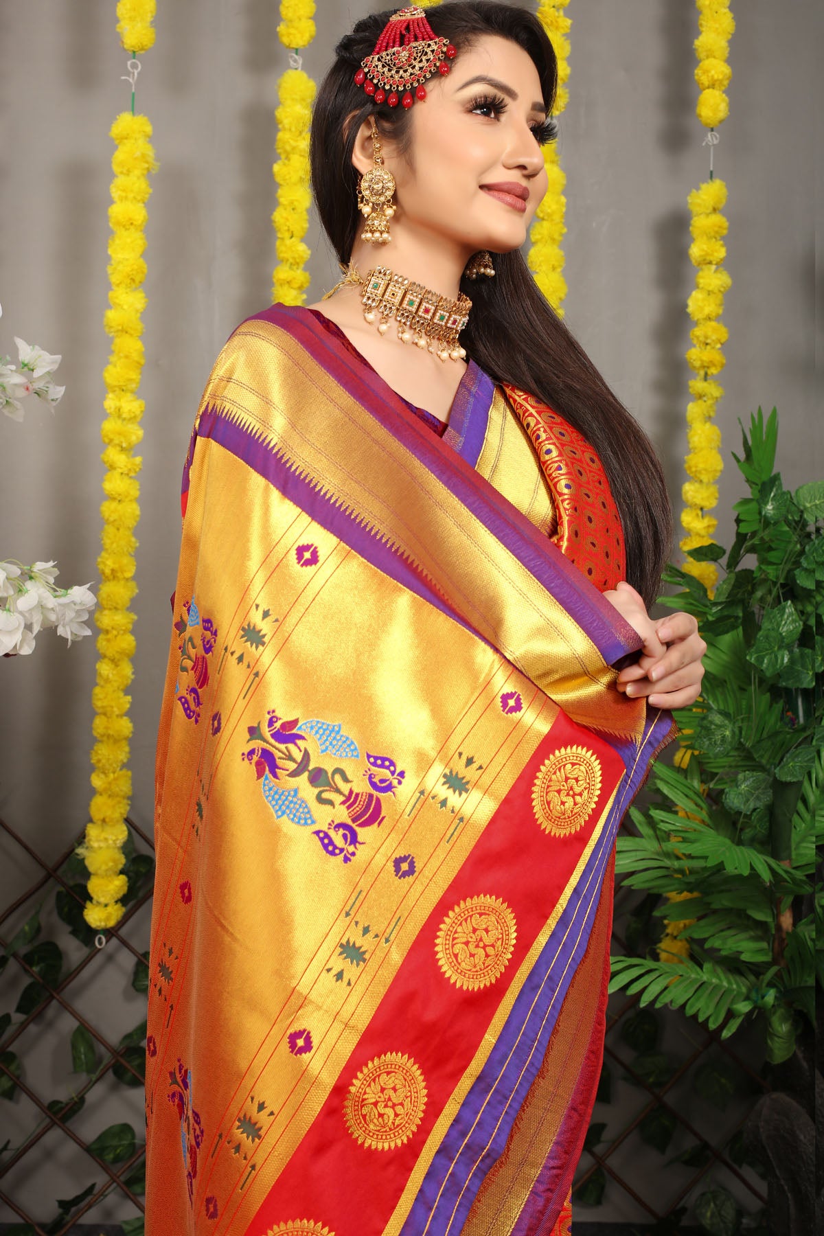 Jiya Jacquard Pattern Kanchipuram Pure Silk Saree