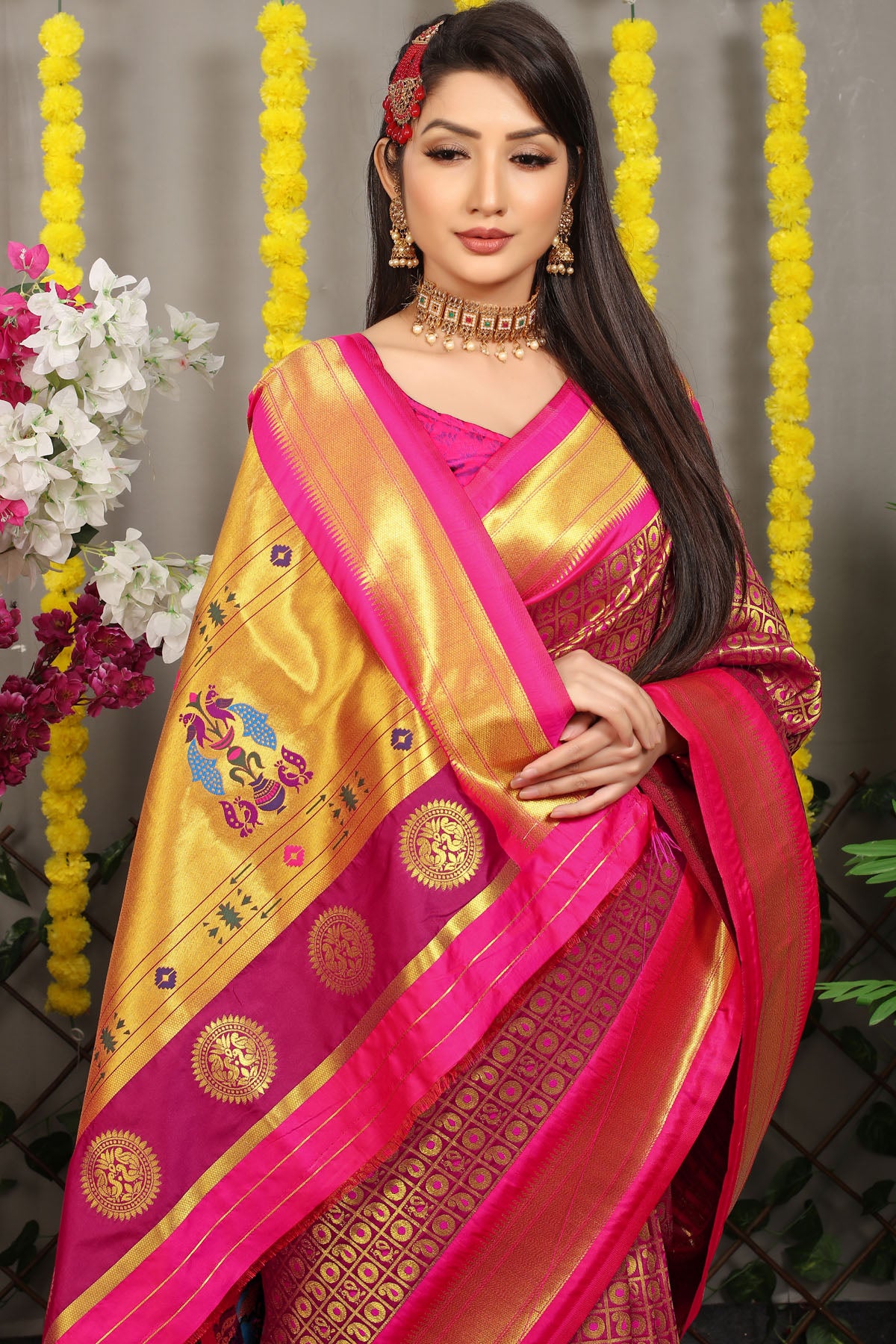 Jiya Jacquard Pattern Kanchipuram Pure Silk Saree