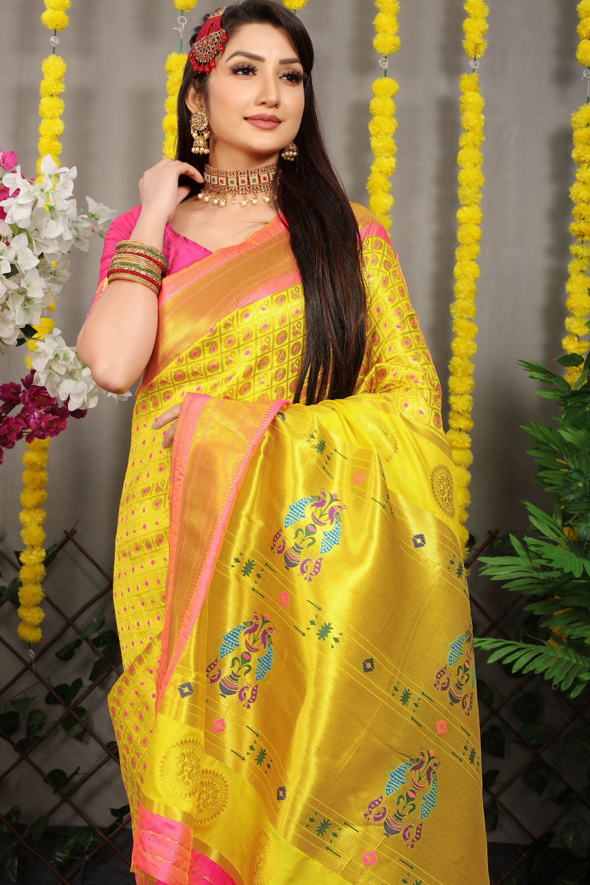 Jiya Jacquard Pattern Kanchipuram Pure Silk Saree
