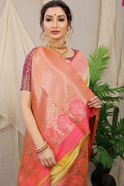 Jasmin Jacquard Pattern Kanchipuram Pure Silk Saree