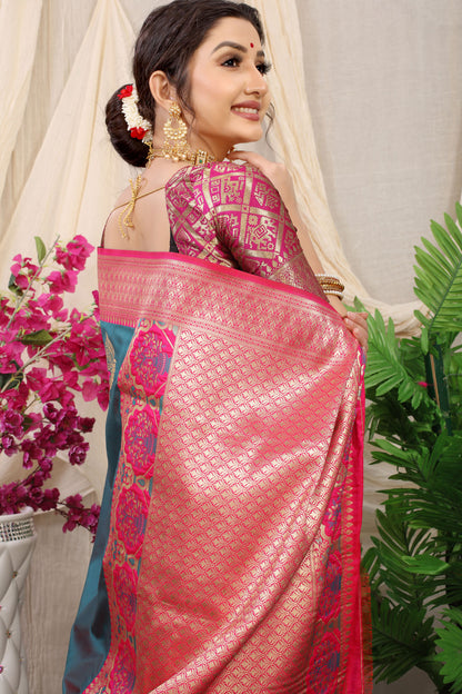 Jasmin Jacquard Pattern Kanchipuram Pure Silk Saree