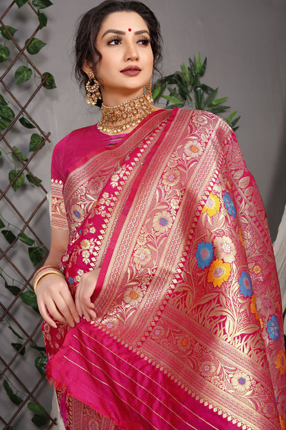 Sanaya Jacquard Pattern Kanchipuram Pure Silk Saree