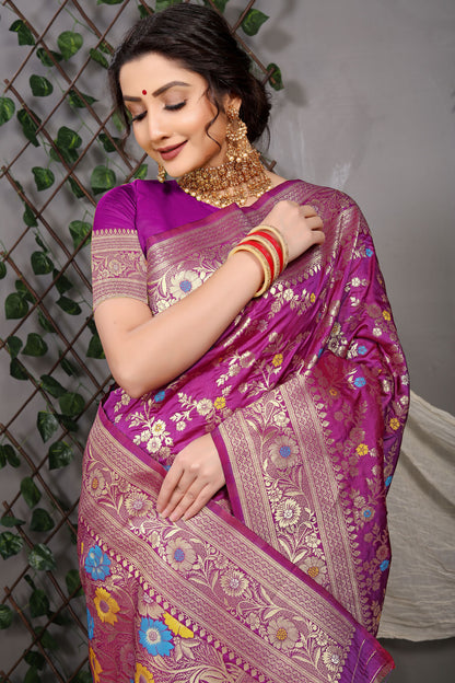 Sanaya Jacquard Pattern Kanchipuram Pure Silk Saree