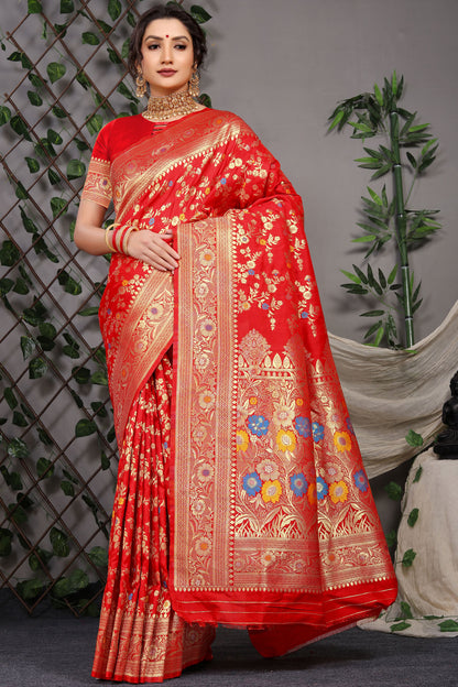 Sanaya Jacquard Pattern Kanchipuram Pure Silk Saree