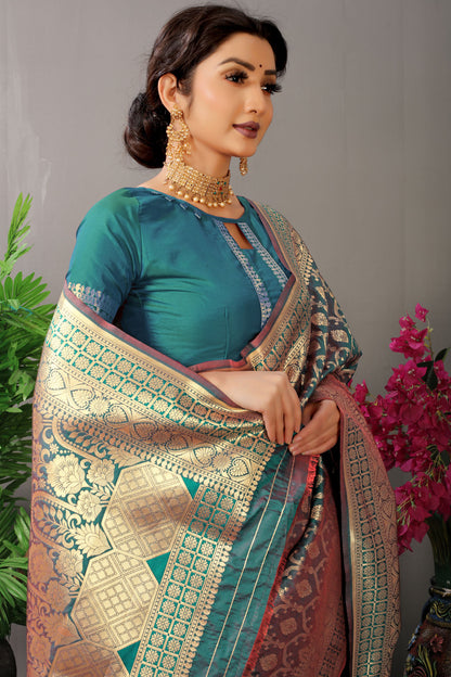 Mansi Jacquard Pattern Kanchipuram Pure Silk Saree