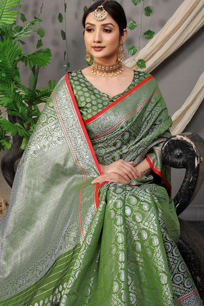 Rani Jacquard Pattern Kanchipuram Pure Silk Saree