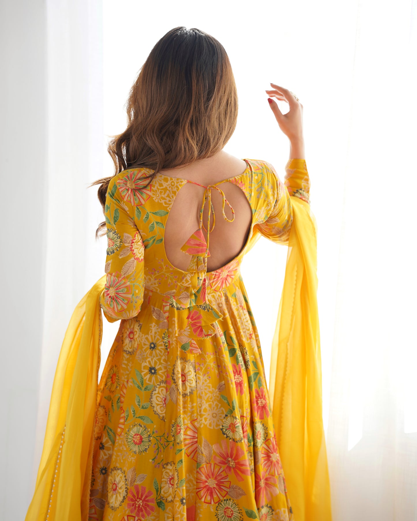 Wedding Special Pure Romansilk Chanderi Print Fabric Gown With Dupatta And Plazzo Set