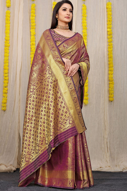 Vani Jacquard Pattern Kanchipuram Pure Silk Saree