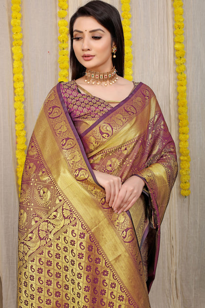 Vani Jacquard Pattern Kanchipuram Pure Silk Saree