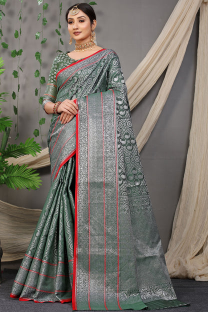 Rani Jacquard Pattern Kanchipuram Pure Silk Saree