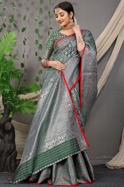 Rani Jacquard Pattern Kanchipuram Pure Silk Saree