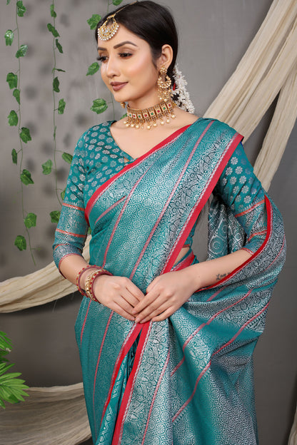 Rani Jacquard Pattern Kanchipuram Pure Silk Saree