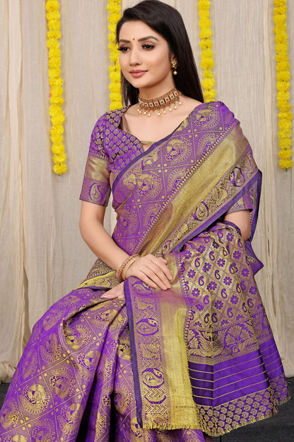 Vani Jacquard Pattern Kanchipuram Pure Silk Saree