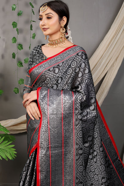 Rani Jacquard Pattern Kanchipuram Pure Silk Saree