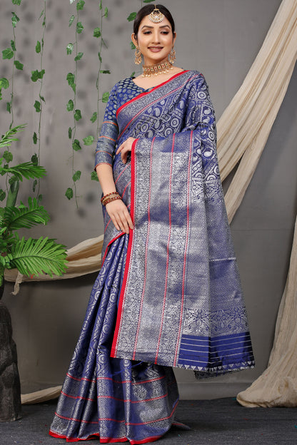 Rani Jacquard Pattern Kanchipuram Pure Silk Saree