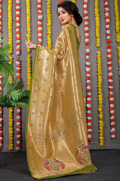 Carmine Pure Zari Jacquard Kanjivaram Silk Saree