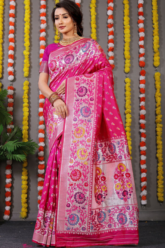 VastraParidhan Jacquard Pattern Kanchipuram Pure Silk Saree