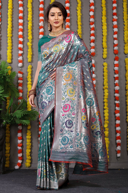VastraParidhan Jacquard Pattern Kanchipuram Pure Silk Saree